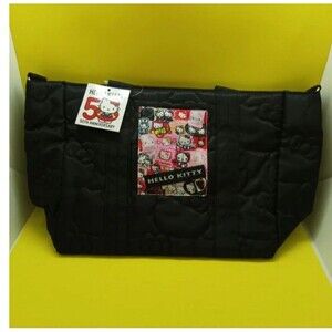Hello Kitty 50 anniversary quilted black bag.